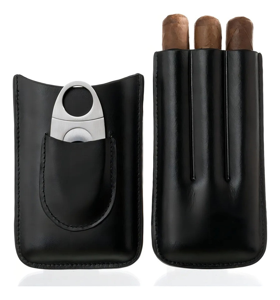 Porta Charutos Couro 