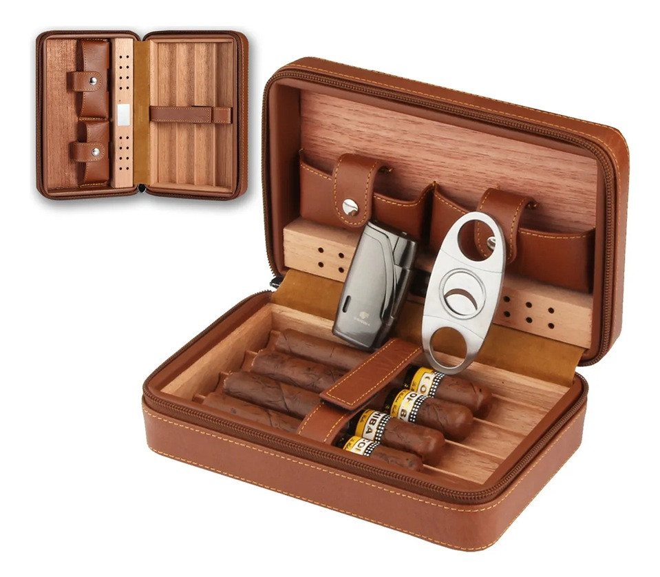 case de couro para charutos
